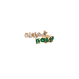 1.10ct Diamond Emerald 18K Gold Multi Shaped Bypass Ring