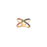 1.41ct Multi Sapphire 14K Gold Crossover Ring