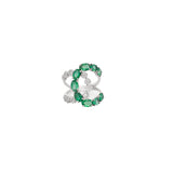 3.35ct Diamond Emerald 18K Gold Double Crossover Ring