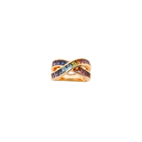 2.95ct Multi Sapphire 14K Gold Crossover Ring