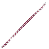 9.25ct Diamond Ruby 18K Gold Floral Tennis Bracelet