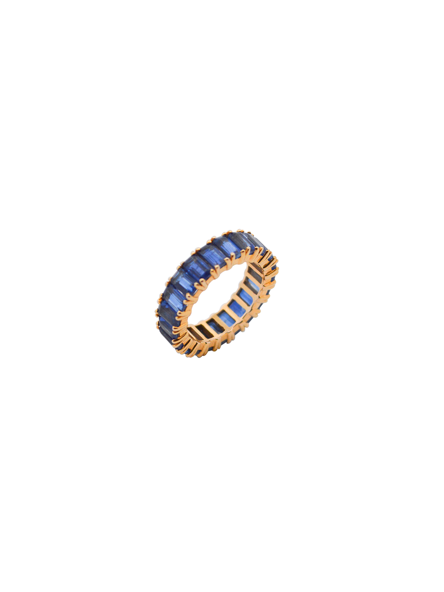 4.50ct Sapphire 14K Gold Eternity Band Ring