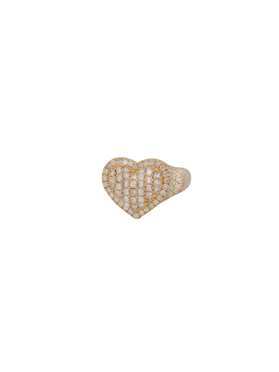 2.95ct Diamond 14K Gold Pave Heart Ring