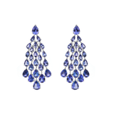 17.70ct Tanzanite 18K Gold Waterfall Dangle Drop Earrings