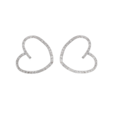 1.00ct Diamond 18K Gold Open Heart Earrings