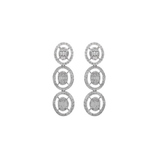 1.00ct Diamond 18K Gold Cluster Drop Earrings
