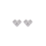 0.97ct Diamond 18K Gold Cluster Illusion Heart Earrings