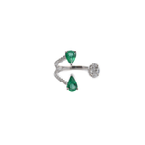 1.20ct Diamond Emerald 18K Gold Open Shank Ring