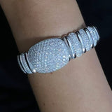5.00ct Diamond 18K Gold Statement Bangle Bracelet