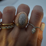 0.68ct Diamond 18K Gold Chevron Marquise Ring