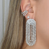 11.01ct Diamond 18K Gold Statement Cascade Earrings