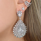 20.44ct Diamond 18K Gold Chandelier Drop Earrings