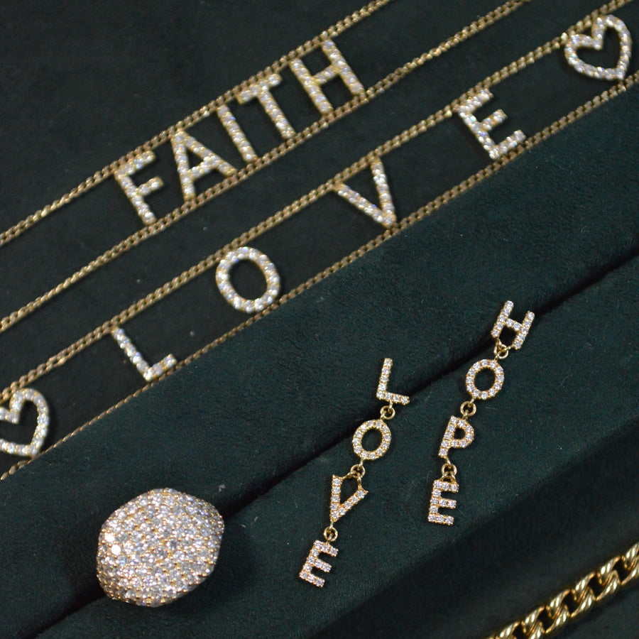 1.40ct Diamond 18K Gold Love Chain Bracelet