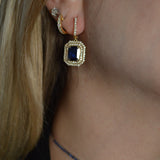 5.22ct Diamond Sapphire 14K Gold Dangle Drop Earrings