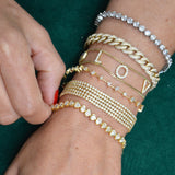 1.40ct Diamond 18K Gold Love Chain Bracelet