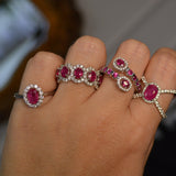 1.80ct Diamond Ruby 18K Gold Open Shank Ring