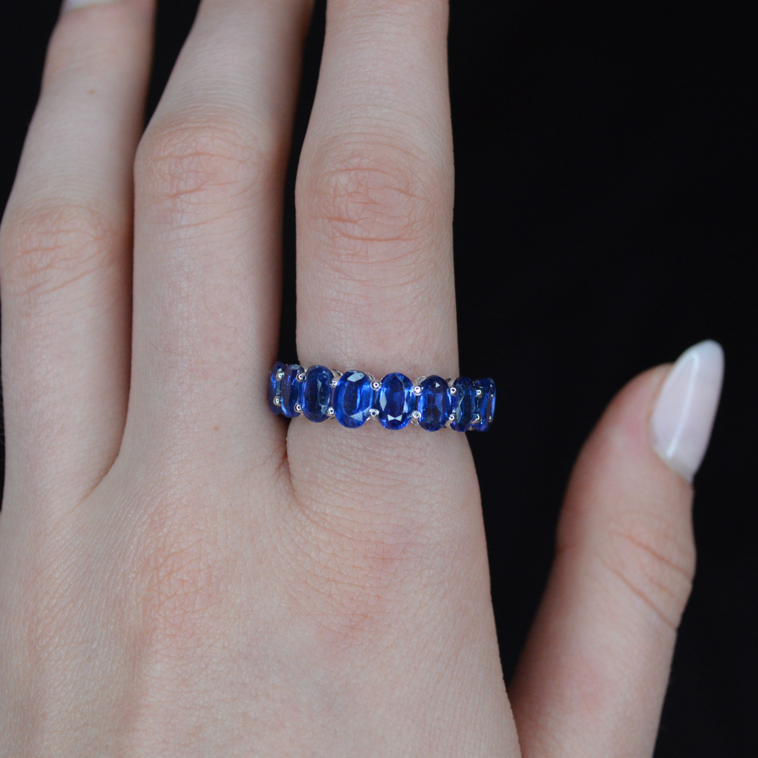 9.80ct Kyanite 14K Gold Eternity Ring