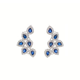 3.06ct Sapphire Diamond 18K Gold Earrings