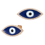 0.35ct Diamond 18K Gold Evil Eye Earrings