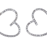 1.00ct Diamond 18K Gold Open Heart Earrings