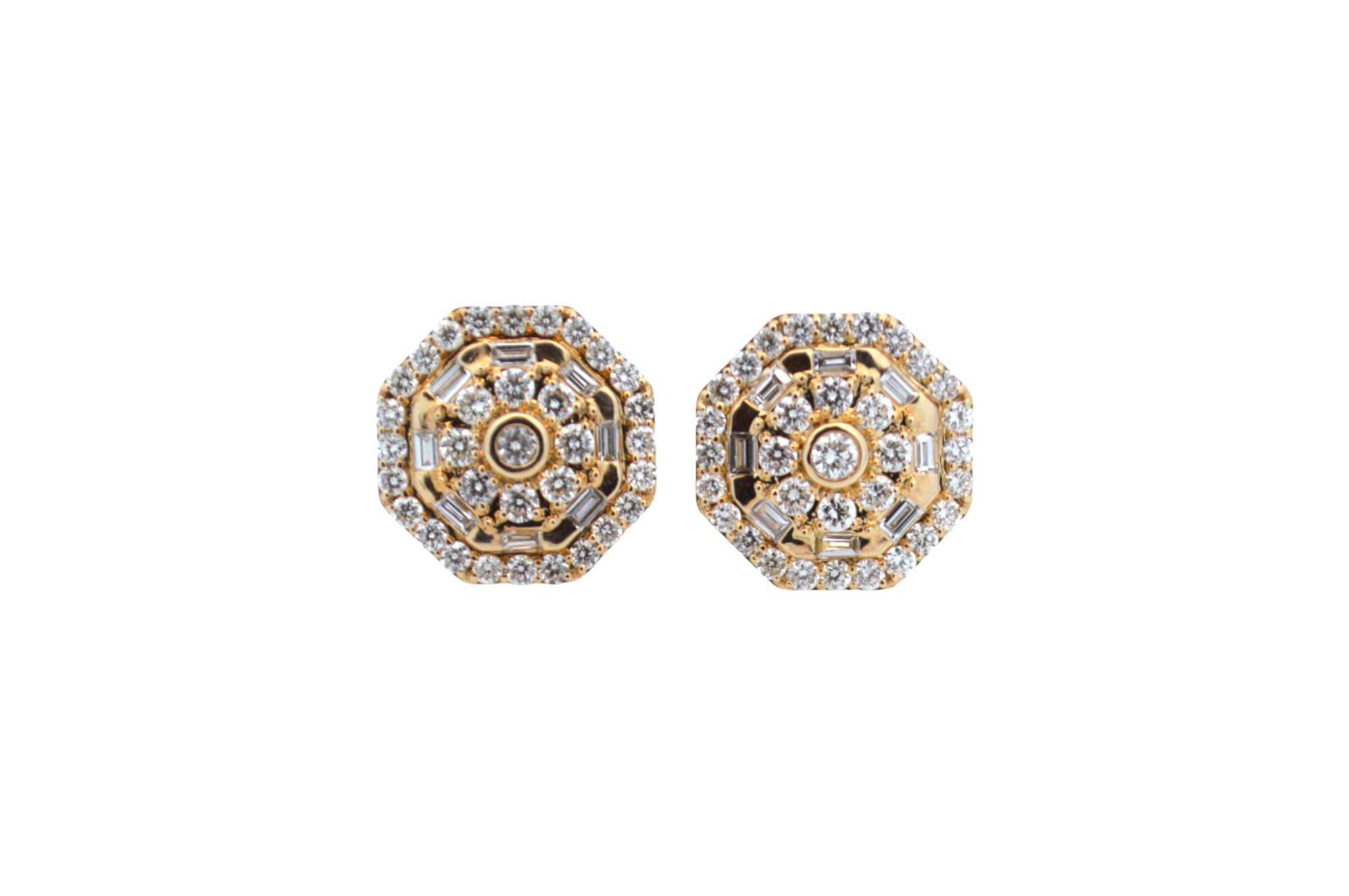 1.50ct Diamond 14K Gold Statement Stud Earrings