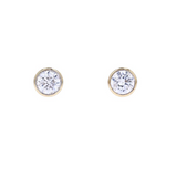 1.00ct Diamond 14K Gold Bezel Stud Earrings