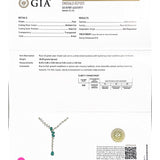 GIA 16.86ct Diamond Emerald 18K Gold Lariat Tennis Necklace