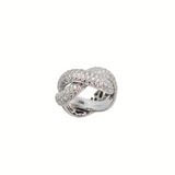4.00ct Diamond 18K Gold Crossover Pave Cocktail Ring