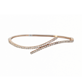 1.15ct Diamond 18K Gold Bypass Bangle Bracelet