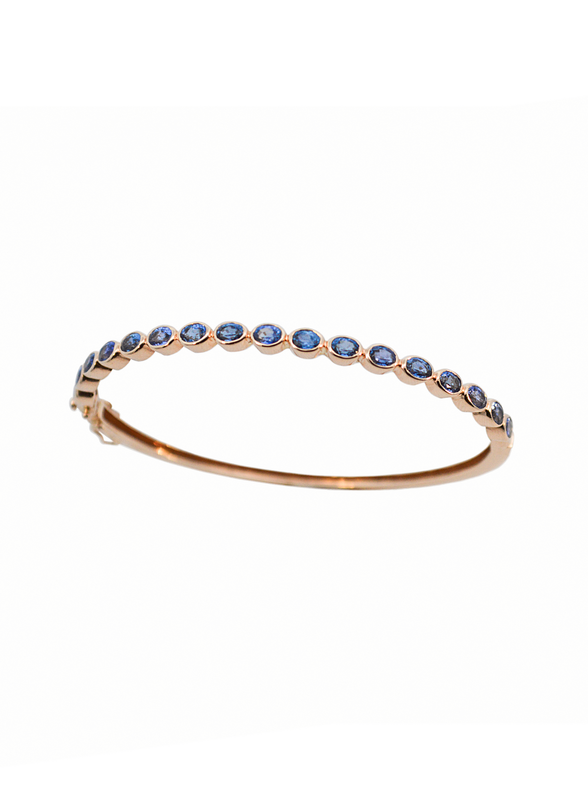3.09ct Sapphire 14K Bangle Bracelet