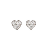 0.82ct Diamond 18K Gold Heart Stud Earrings