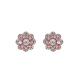 7.00ct Diamond Pink Sapphire 14K Gold Earrings