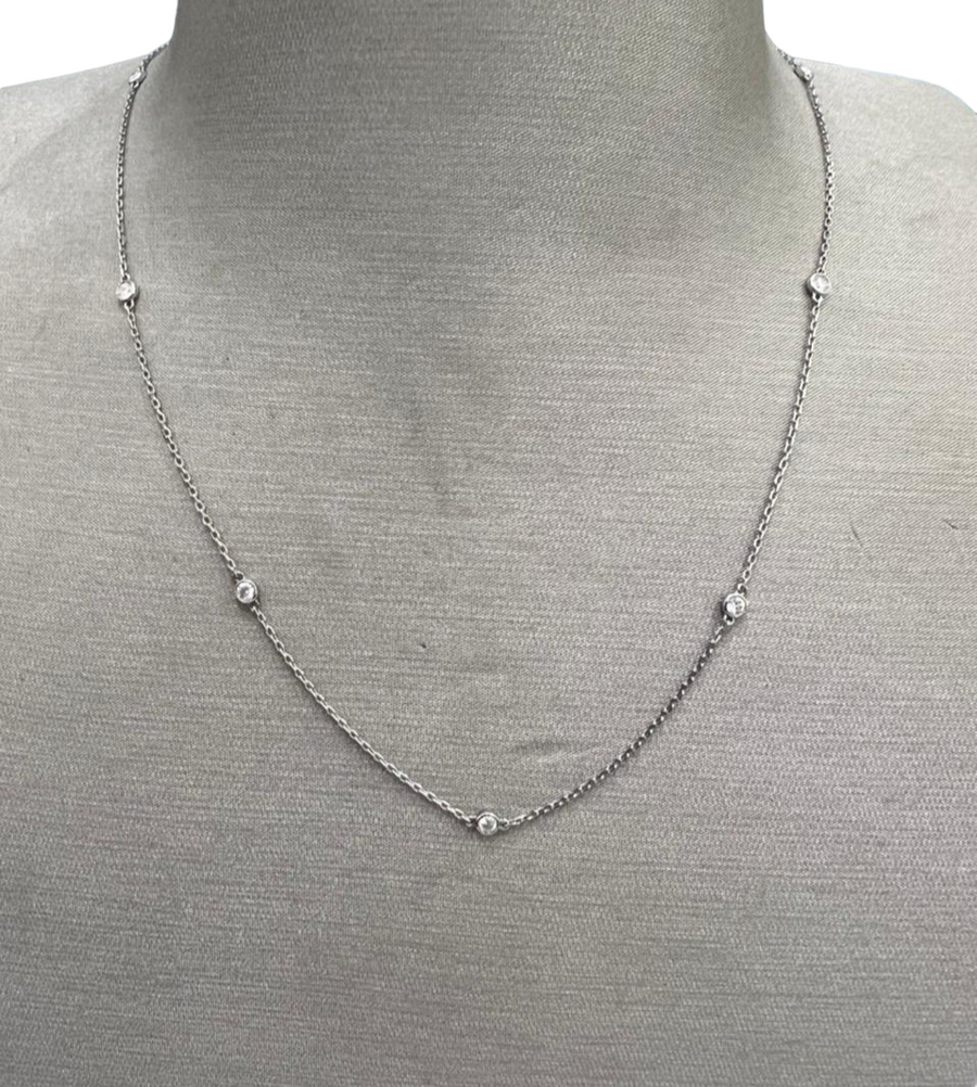 0.88ct Diamond 14K Gold By The Yard Necklace