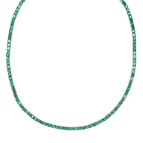 9.50cts Emerald 18K Gold Tennis Necklace