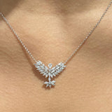 1.00ct Diamond 18K Gold Holy Spirit Cluster Pendant Chain Necklace