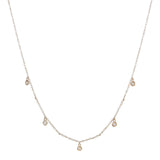 0.50ct Diamond 14K Gold Multi Drop Station Necklace