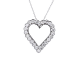 1.00ct Diamond 14K Gold Heart Pendant Chain Necklace