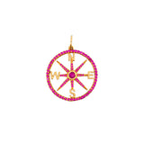 Ruby 14K Gold Compass Pendant