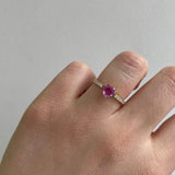 1.26ct Diamond Pink Sapphire 18K Gold Solitaire Heart Ring