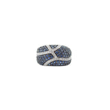 3.03ct Diamond Sapphire 14kK Gold Cluster Pave Ring