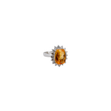 4.93ct Citrine Diamond Platinum Halo Ring