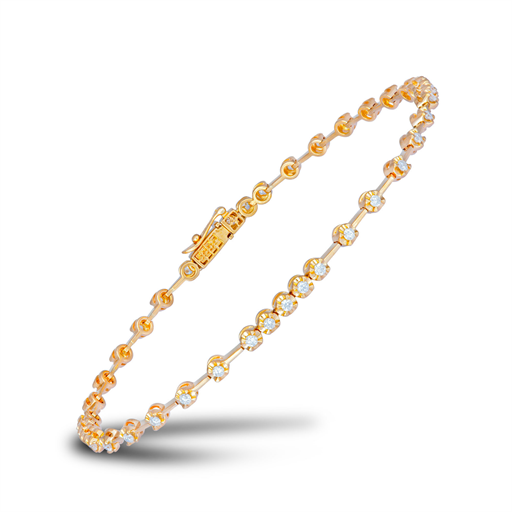0.53ct Diamond 18K Gold Link Tennis Bracelet