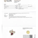 GIA 3.94ct Diamond Burma Ruby 18K Gold Arrow Bypass Ring