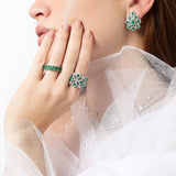 7.00ct Emerald 18K Gold Eternity Band Ring