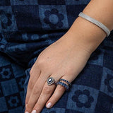 7.30ct Sapphire 18K Gold Eternity Band Ring