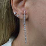 1.99ct Diamond 18K Gold Climber Long Drop Earrings