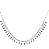 4.58ct Diamond Sapphire 14K Gold Floating Necklace