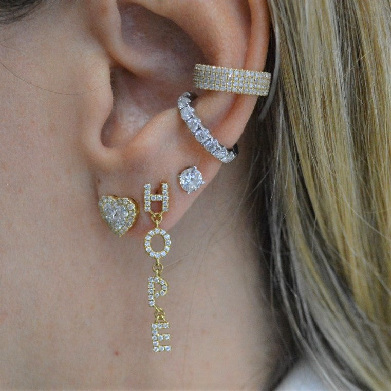 0.20ct Diamond 18K Gold Hope Single Dangle Drop Earrings