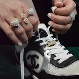 1.45ct  Diamond 14K Gold Pave Heart Statement Ring