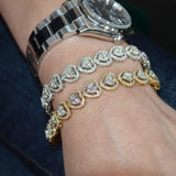 6.01ct Diamond 14K Gold Heart Tennis Bracelet